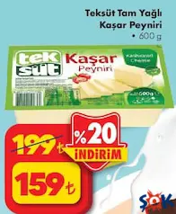 TEKSÜT TAM YAĞLI KAŞAR PEYNİRİ 600 G